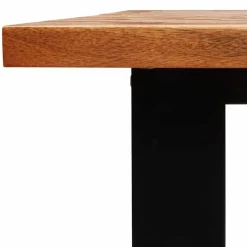 vidaXL Eettafel - Rechthoekige tafel - Massief acaciahout en staal - 140x80 cm