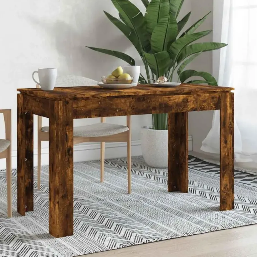Rechthoekige Eettafels-vidaXL Eettafel - Rechthoekige tafel - Gerookt eiken - Bewerkt hout - 120x60 cm