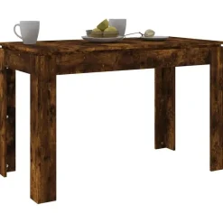 Rechthoekige Eettafels-vidaXL Eettafel - Rechthoekige tafel - Gerookt eiken - Bewerkt hout - 120x60 cm