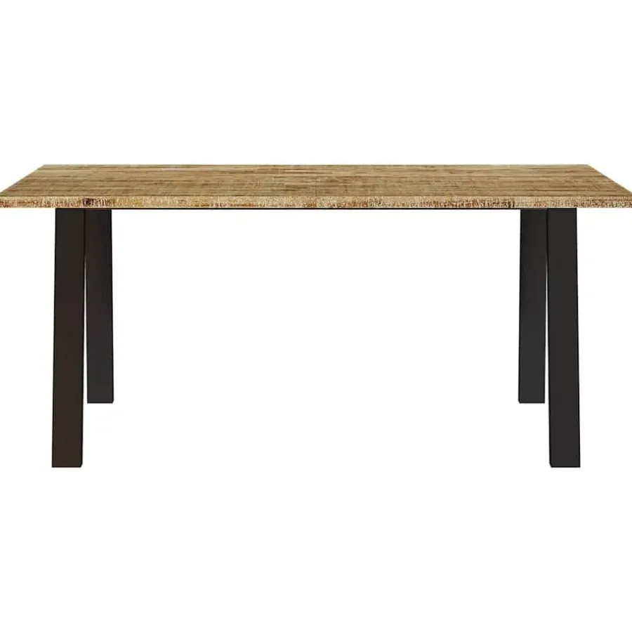 vidaXL Eettafel - Rechthoekige tafel - Massief acaciahout en staal - 150x90 cm