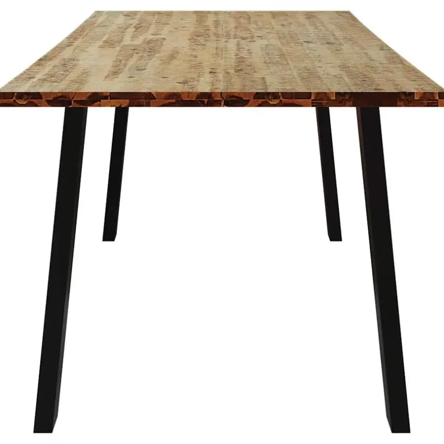 vidaXL Eettafel - Rechthoekige tafel - Massief acaciahout en staal - 150x90 cm