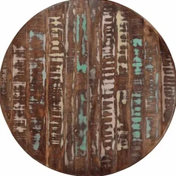 vidaXL Eettafel - Ronde tafel - Massief gerecycled hout en staal - Ø110 cm