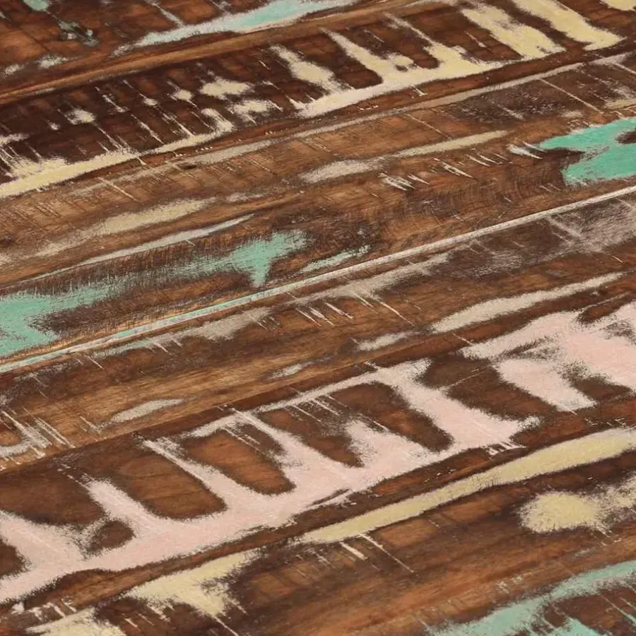 vidaXL Eettafel - Ronde tafel - Massief gerecycled hout en staal - Ø110 cm
