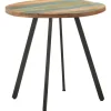 Industriële Eettafels|Houten Eettafels-vidaXL Eettafel - Ronde tafel - Massief gerecycled hout en ijzer - Ø80 cm