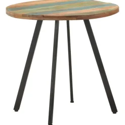 Industriële Eettafels|Houten Eettafels-vidaXL Eettafel - Ronde tafel - Massief gerecycled hout en ijzer - Ø80 cm