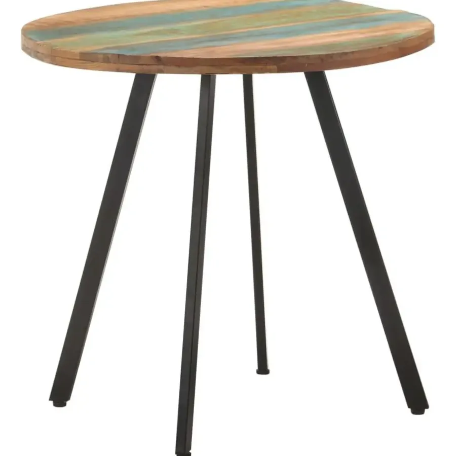 Industriële Eettafels|Houten Eettafels-vidaXL Eettafel - Ronde tafel - Massief gerecycled hout en ijzer - Ø80 cm