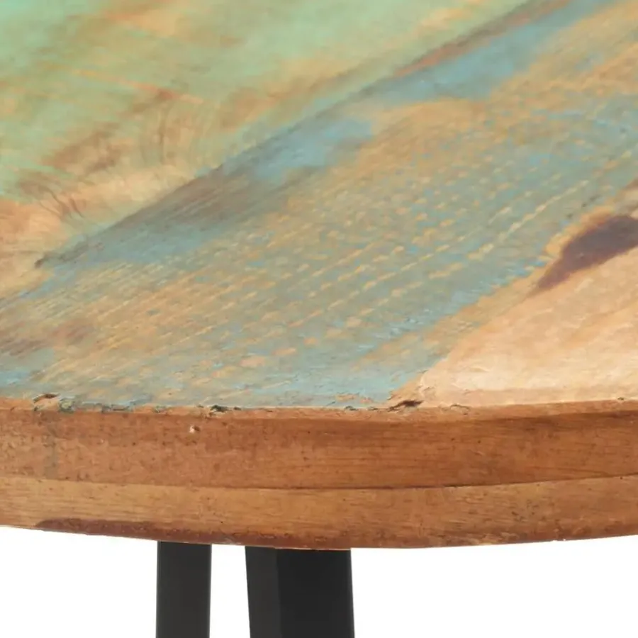 Industriële Eettafels|Houten Eettafels-vidaXL Eettafel - Ronde tafel - Massief gerecycled hout en ijzer - Ø80 cm
