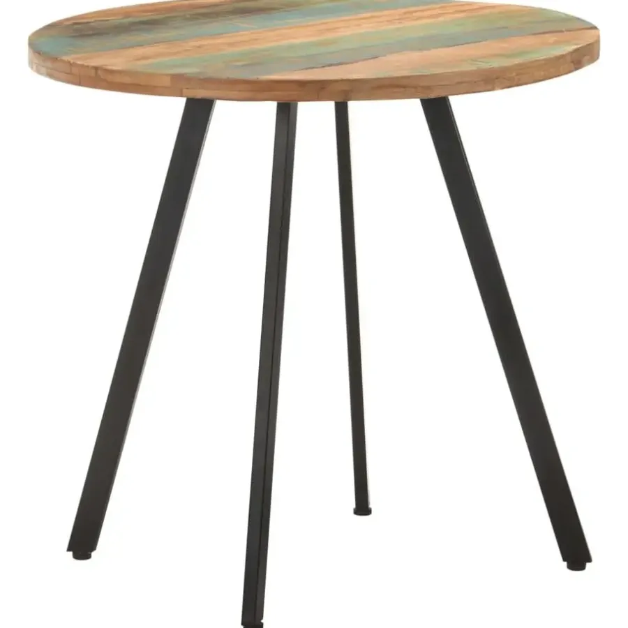 Industriële Eettafels|Houten Eettafels-vidaXL Eettafel - Ronde tafel - Massief gerecycled hout en ijzer - Ø80 cm