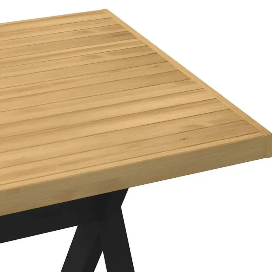 Rechthoekige Eettafels-vidaXL Eettafel NOAIN met X-poten - Naturel - Massief grenenhout - 160x90 cm
