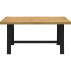 Rechthoekige Eettafels-vidaXL Eettafel NOAIN met A-poten - Naturel - Massief grenenhout - 160x90 cm