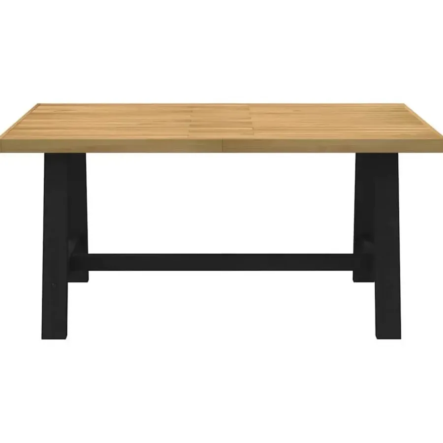 Rechthoekige Eettafels-vidaXL Eettafel NOAIN met A-poten - Naturel - Massief grenenhout - 160x90 cm