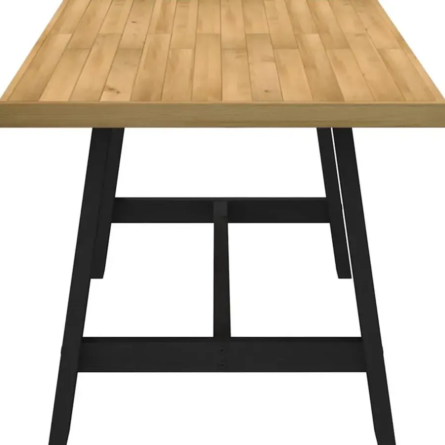 Rechthoekige Eettafels-vidaXL Eettafel NOAIN met A-poten - Naturel - Massief grenenhout - 160x90 cm