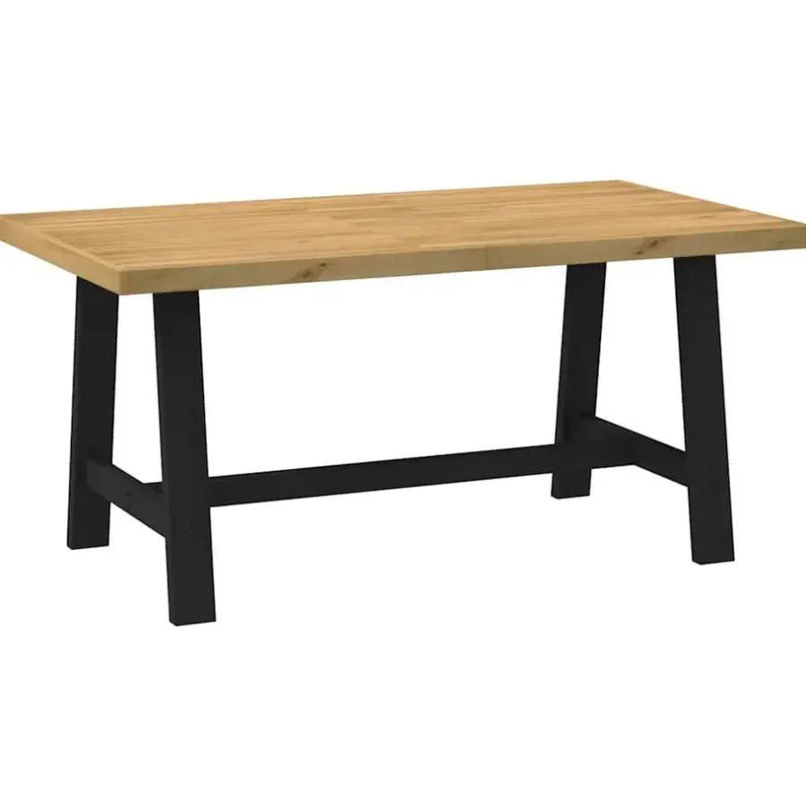 Rechthoekige Eettafels-vidaXL Eettafel NOAIN met A-poten - Naturel - Massief grenenhout - 160x90 cm