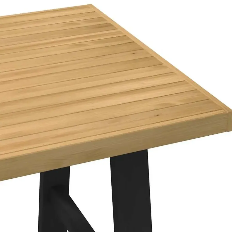 Rechthoekige Eettafels-vidaXL Eettafel NOAIN met A-poten - Naturel - Massief grenenhout - 160x90 cm