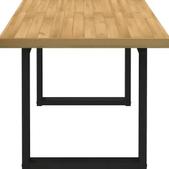 Rechthoekige Eettafels-vidaXL Eettafel NOAIN met U-poten - Naturel - Massief grenenhout - 160x90 cm