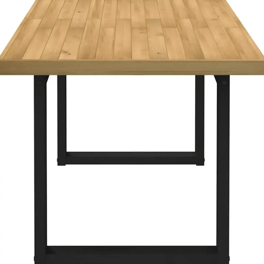 Rechthoekige Eettafels-vidaXL Eettafel NOAIN met U-poten - Naturel - Massief grenenhout - 160x90 cm