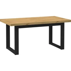 Rechthoekige Eettafels-vidaXL Eettafel NOAIN met U-poten - Naturel - Massief grenenhout - 160x90 cm