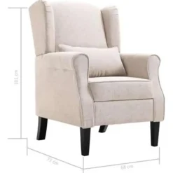 vidaXL Fauteuil stof beige