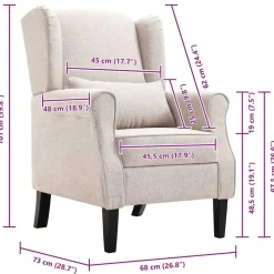 vidaXL Fauteuil stof beige