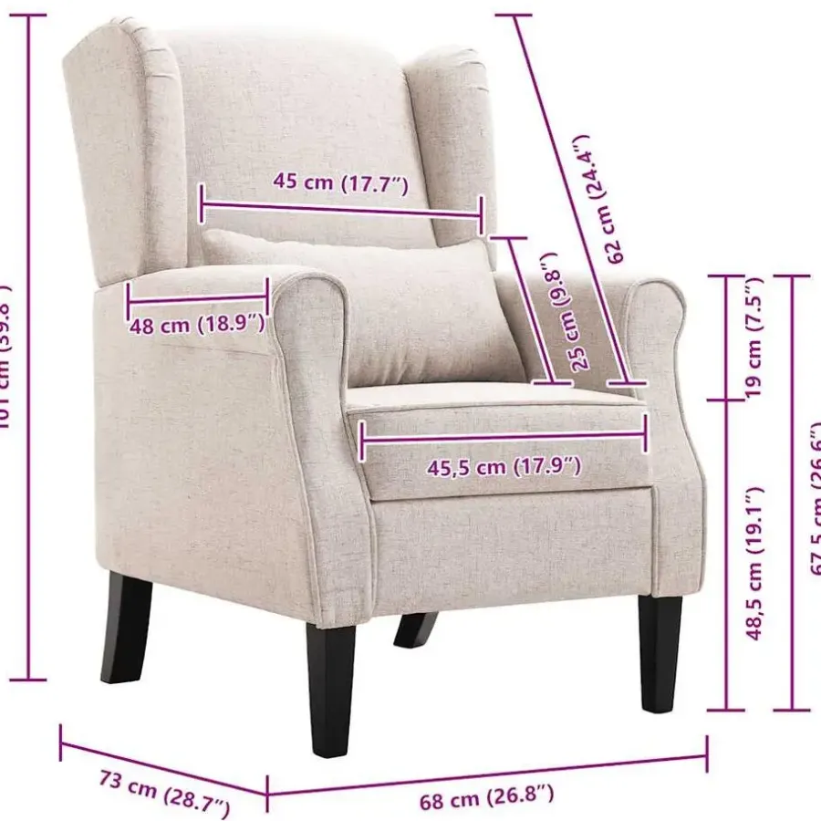 vidaXL Fauteuil stof beige