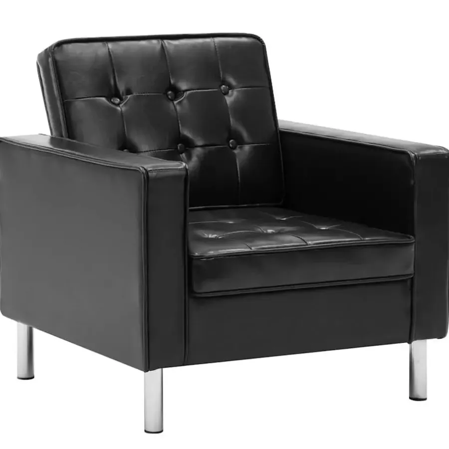 Fauteuils-vidaXL Fauteuils kunstleer zwart