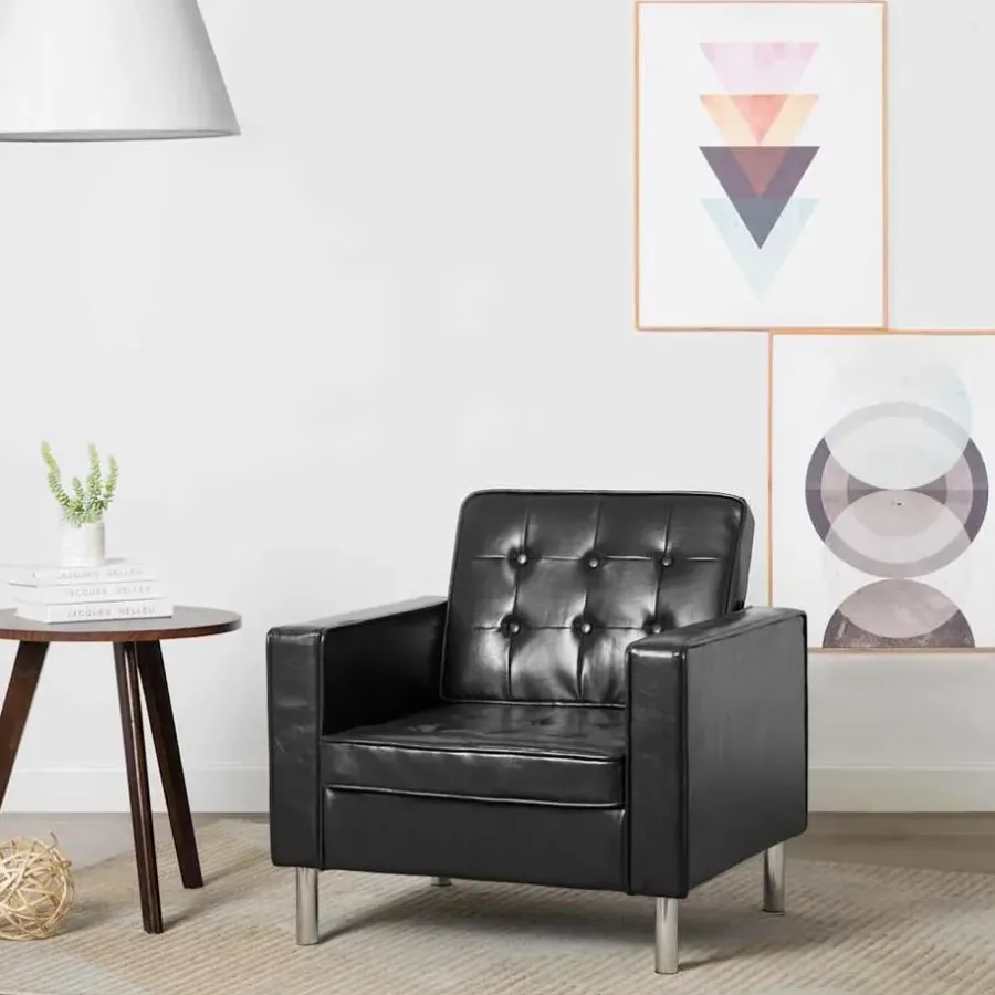 Fauteuils-vidaXL Fauteuils kunstleer zwart