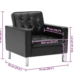 Fauteuils-vidaXL Fauteuils kunstleer zwart