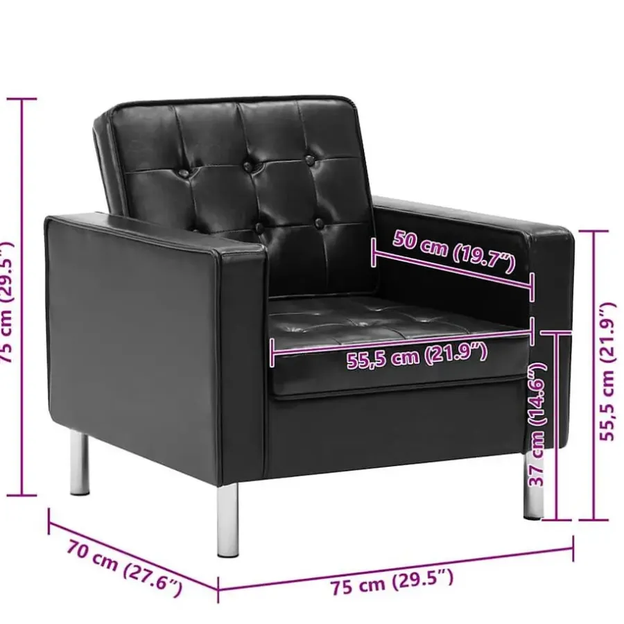 Fauteuils-vidaXL Fauteuils kunstleer zwart