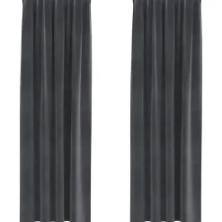 Gordijnen|Kant &Amp; Klaar Gordijnen-vidaXL Gordijnen - Verduisterend - Lichtgrijs - 140x245 cm - Fluweel - 2 Stuks