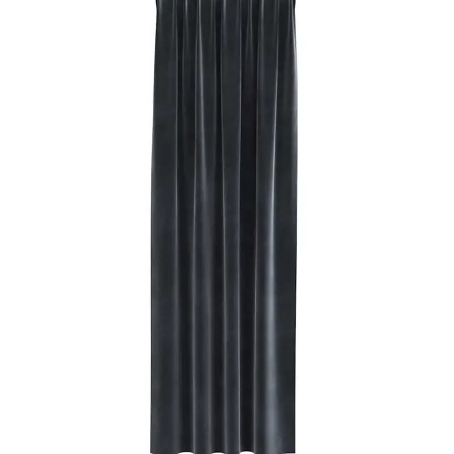 Gordijnen|Kant &Amp; Klaar Gordijnen-vidaXL Gordijnen - Verduisterend - Donkergrijs - 140x225 cm - Fluweel - 2 Stuks