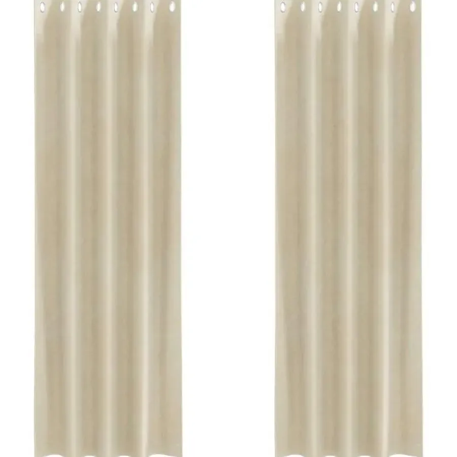 vidaXL Gordijnen met lussen - Verduisterend - Crème Fluweel - 140x245 cm - 2 St.