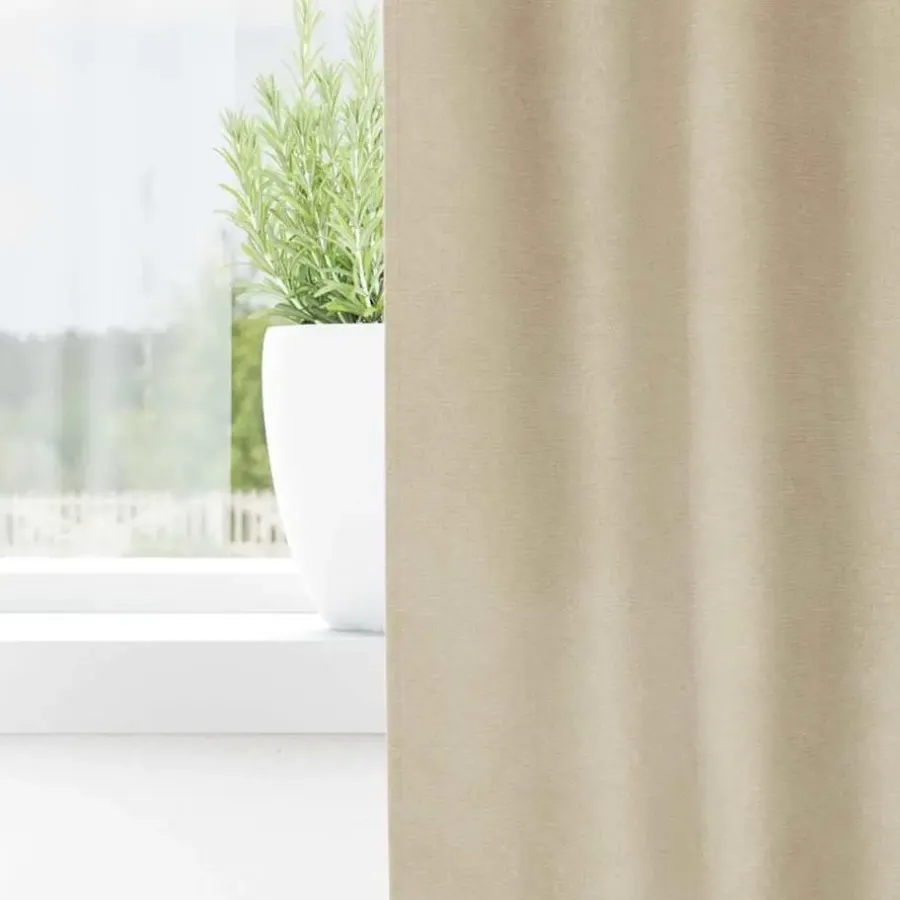 vidaXL Gordijnen met lussen - Verduisterend - Crème Fluweel - 140x245 cm - 2 St.
