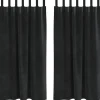 Kant &Amp; Klaar Gordijnen-vidaXL Gordijnen met lussen - Verduisterend - Zwart Fluweel - 140x175 cm - 2 St.