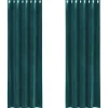 vidaXL Gordijnen met ringen - Donkergroen - 140x225 cm - Fluweel - 2 Stuks