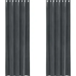 Kant &Amp; Klaar Gordijnen-vidaXL Gordijnen met ringen - Lichtgrijs - 140x225 cm - Fluweel - 2 Stuks