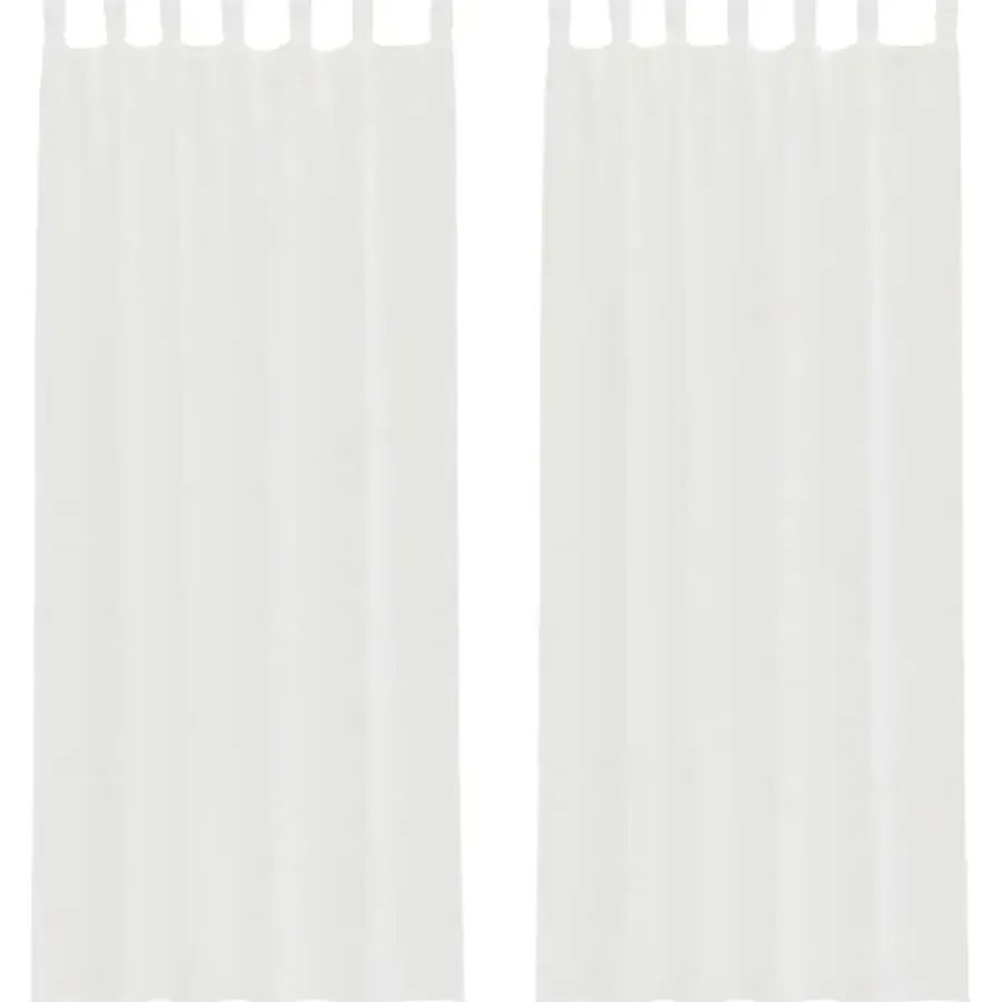 vidaXL Gordijnen van voile met lussen - Wit - 140x260 cm - Stof - 2 Stuks