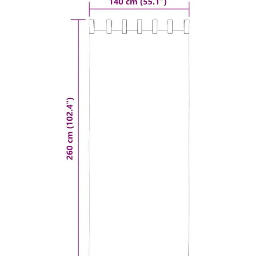 vidaXL Gordijnen van voile met lussen - Wit - 140x260 cm - Stof - 2 Stuks