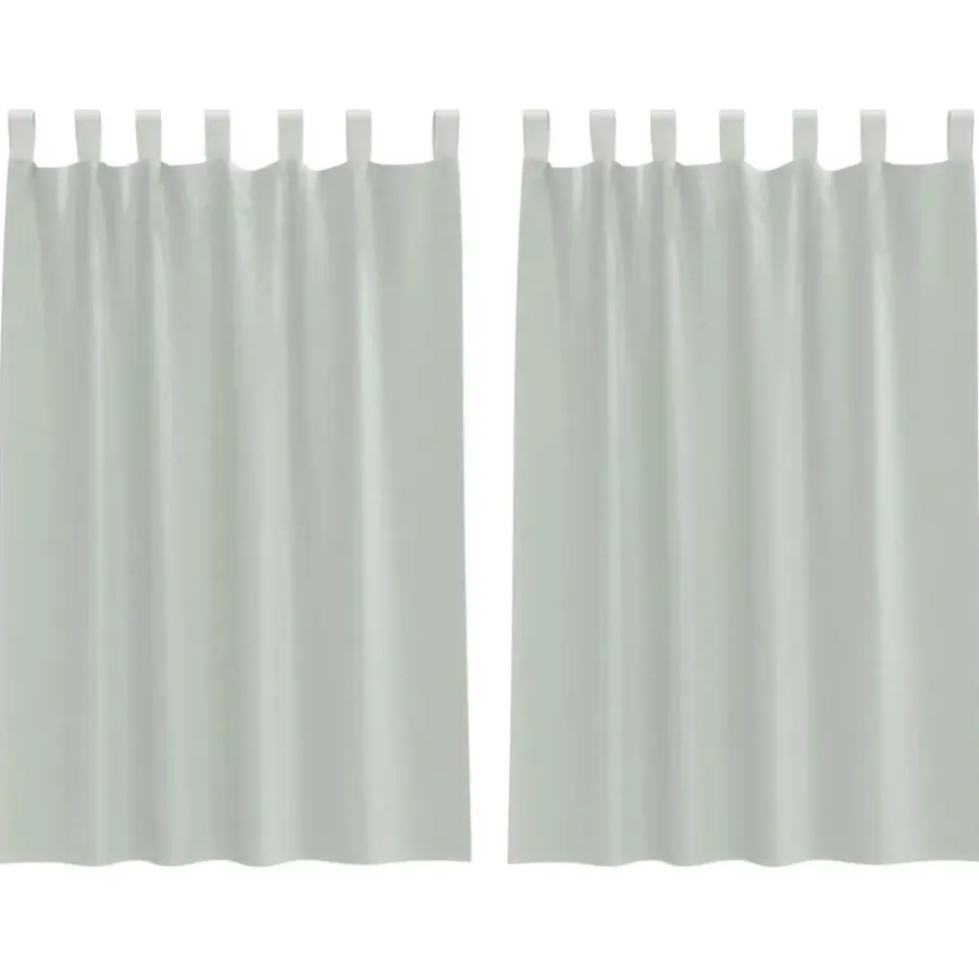 vidaXL Gordijnen van voile met lussen - Lichtgrijs - 140x175 cm - Stof - 2 Stuks