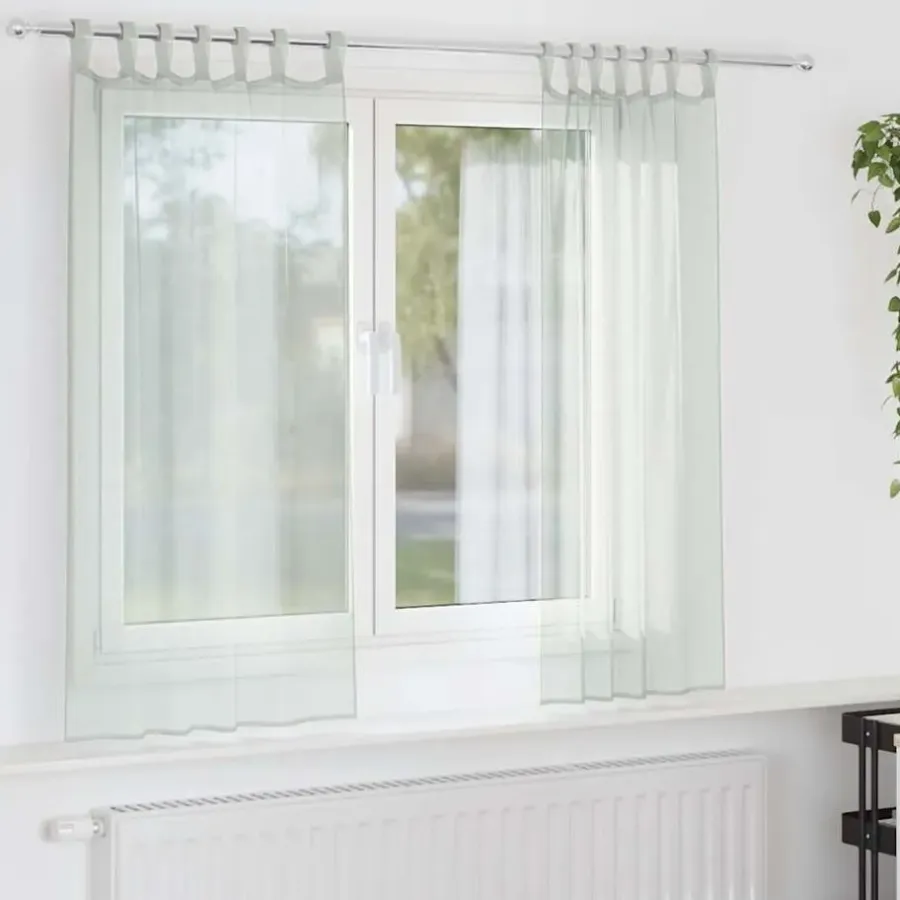 vidaXL Gordijnen van voile met lussen - Lichtgrijs - 140x175 cm - Stof - 2 Stuks