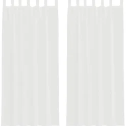 vidaXL Gordijnen van voile met lussen - Wit - 140x245 cm - Stof - 2 Stuks