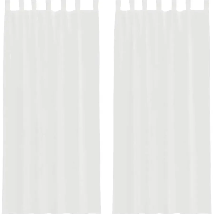 vidaXL Gordijnen van voile met lussen - Wit - 140x245 cm - Stof - 2 Stuks
