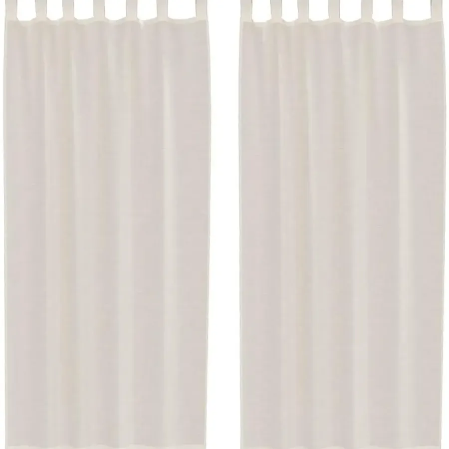 vidaXL Gordijnen van voile met lussen - Crème - 140x245 cm - Stof - 2 Stuks