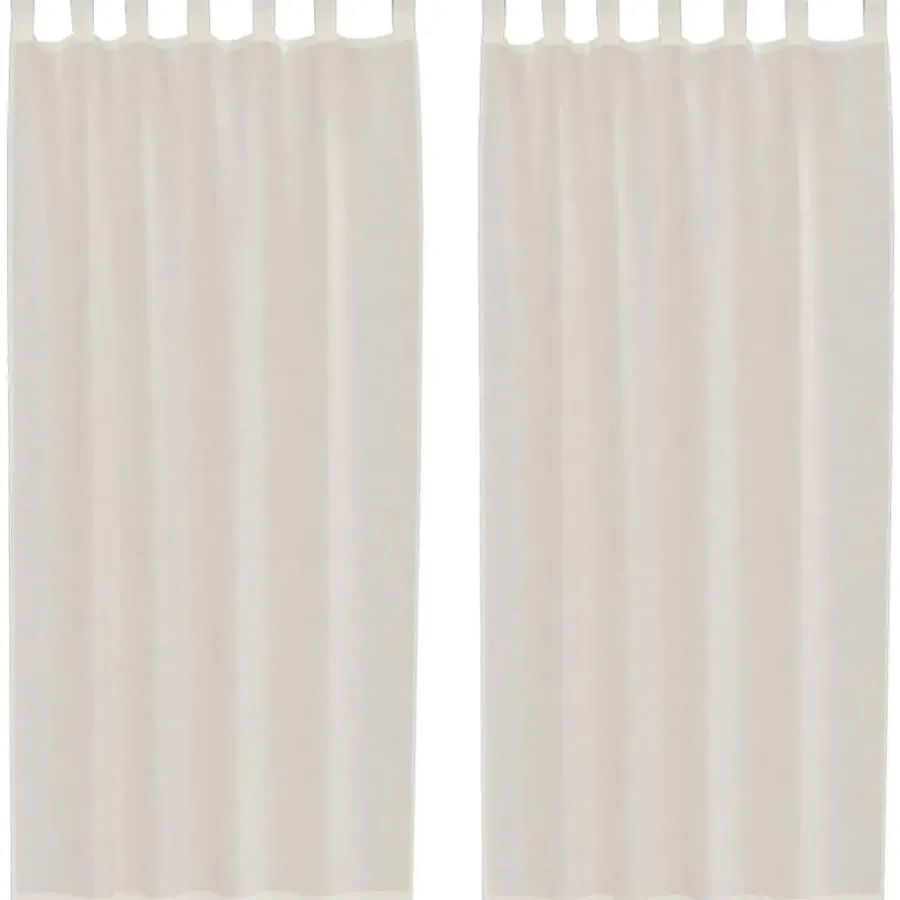 Kant &Amp; Klaar Gordijnen-vidaXL Gordijnen van voile met lussen - Crème - 140x225 cm - Stof - 2 Stuks