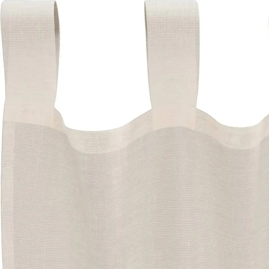 Kant &Amp; Klaar Gordijnen-vidaXL Gordijnen van voile met lussen - Crème - 140x225 cm - Stof - 2 Stuks