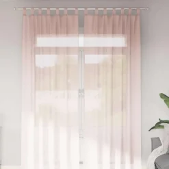 Kant &Amp; Klaar Gordijnen-vidaXL Gordijnen van voile met lussen - Lichtroze - 140x260 cm - Stof - 2 Stuks