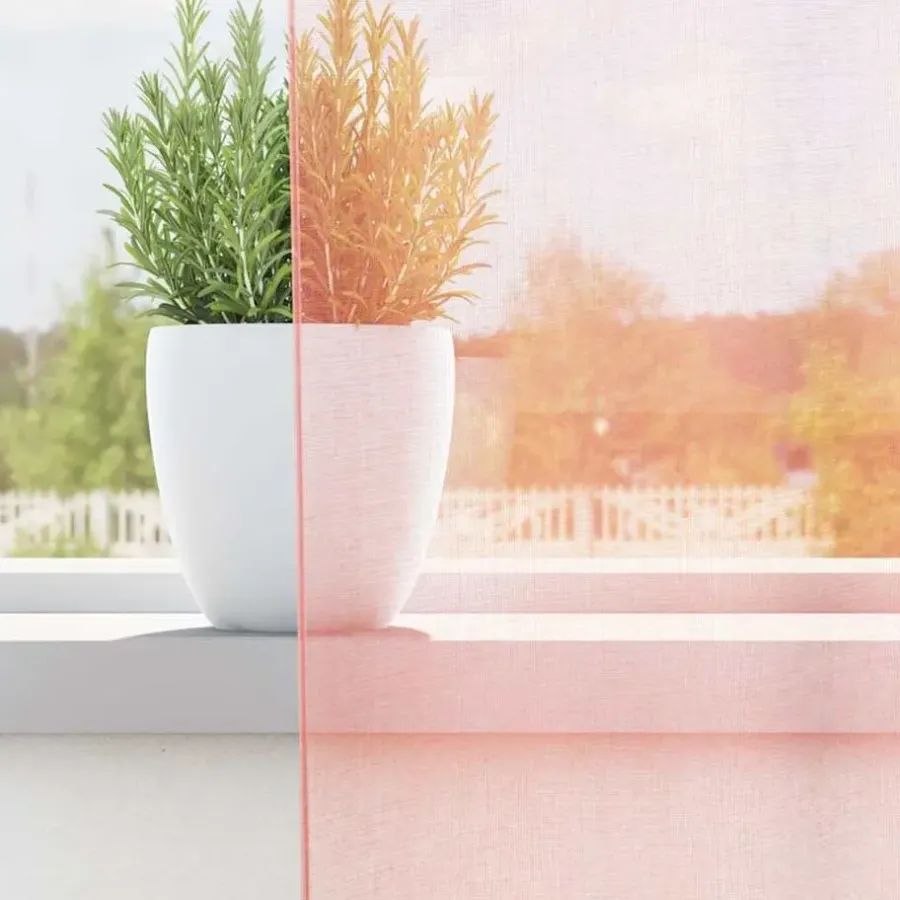 Kant &Amp; Klaar Gordijnen-vidaXL Gordijnen van voile met lussen - Roze - 140x140 cm - Stof - 2 Stuks