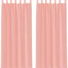 vidaXL Gordijnen van voile met lussen - Roze - 140x245 cm - Stof - 2 Stuks
