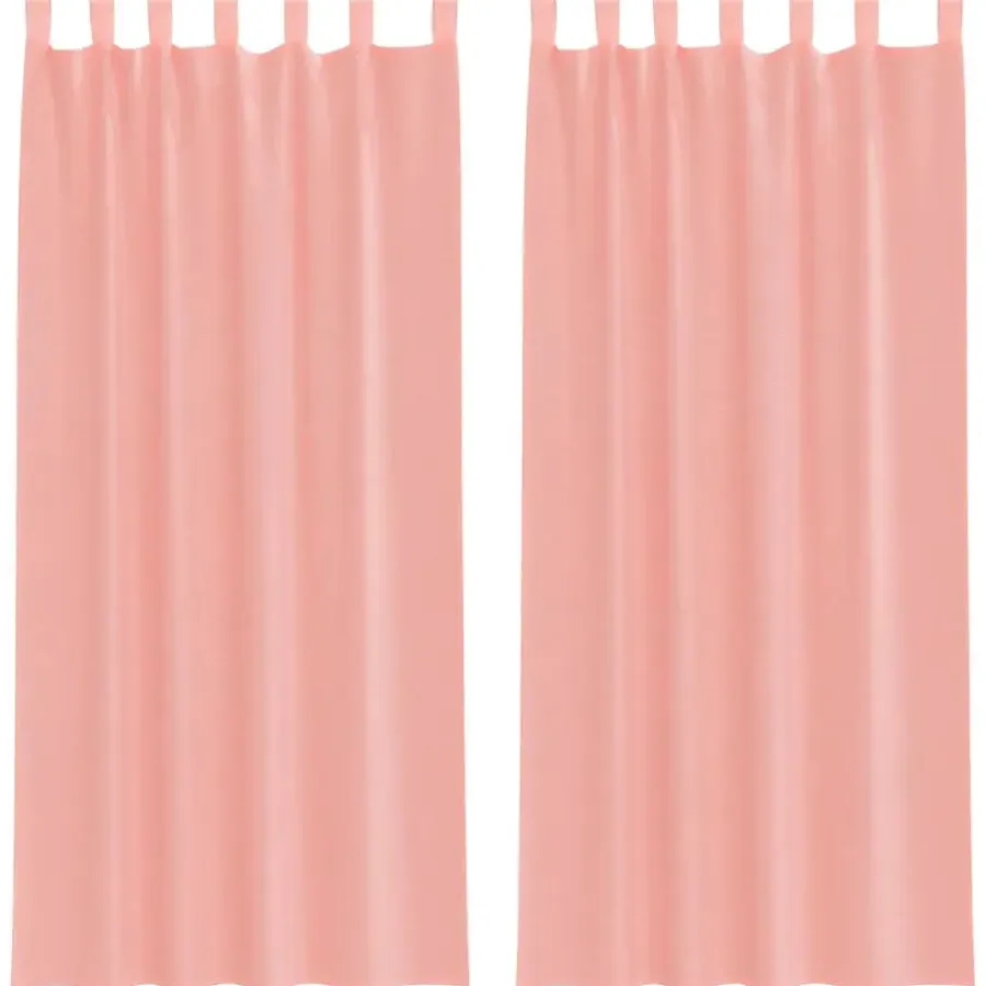 vidaXL Gordijnen van voile met lussen - Roze - 140x245 cm - Stof - 2 Stuks