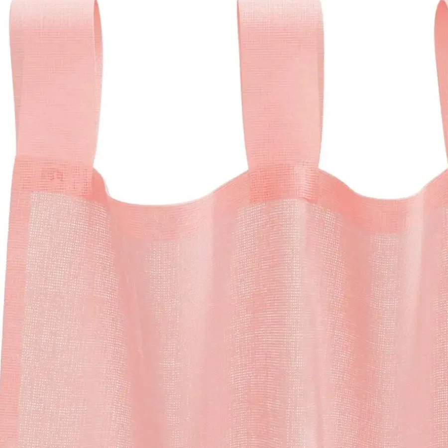 vidaXL Gordijnen van voile met lussen - Roze - 140x245 cm - Stof - 2 Stuks