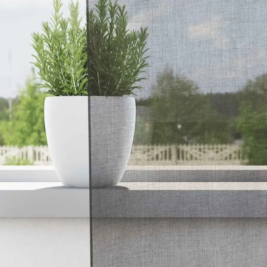 vidaXL Gordijnen van voile met ringen - Donkergrijs - 140x225 cm - Stof - 2 St.